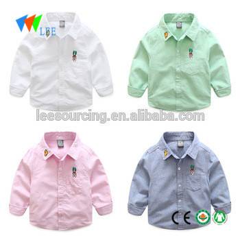 Spring boutique children clothing baby boys long sleeve embroidery rabbit shirts kids tops wholesale