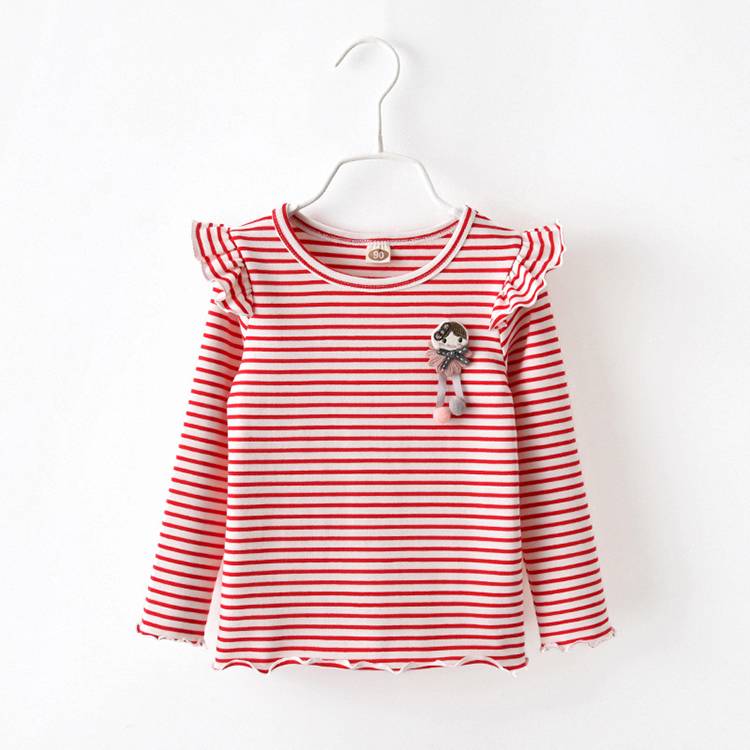 中国の製造子どもたちの新しいファッション長い袖オーガニックコットンの女の赤ちゃんのTシャツの卸売