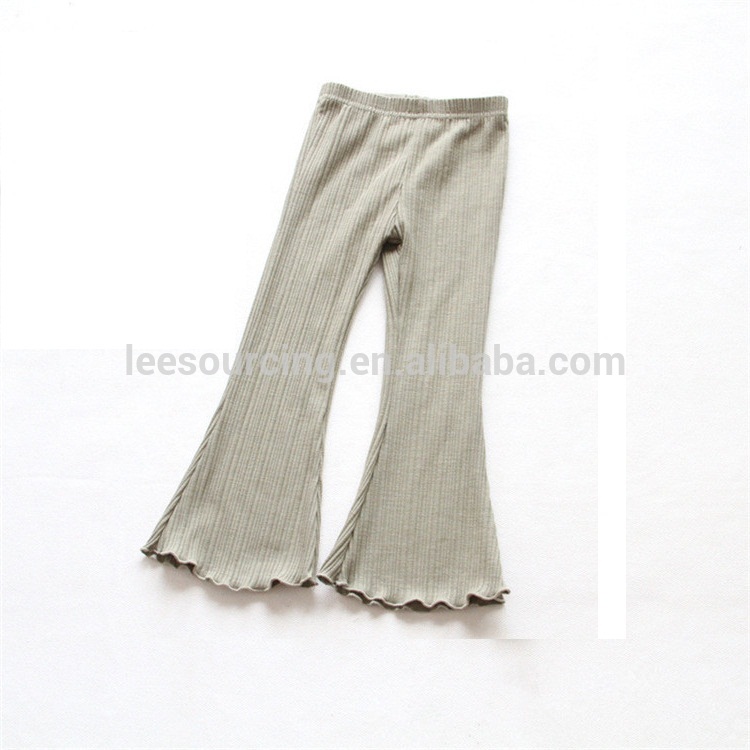 Fashion girl cotton soft hand feel bell-bottom trousers pink slim fitting casual long pants for children bottoms wear