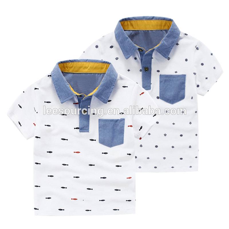 높은 품질의 패션 폴로 T 셔츠 세련된 여름면 디자인 아기 소년 옷