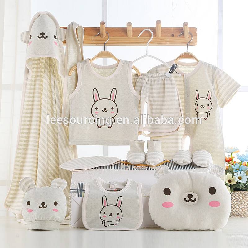 Wholesale cute bunny baby clothing organic new born baby gift set hot sale
