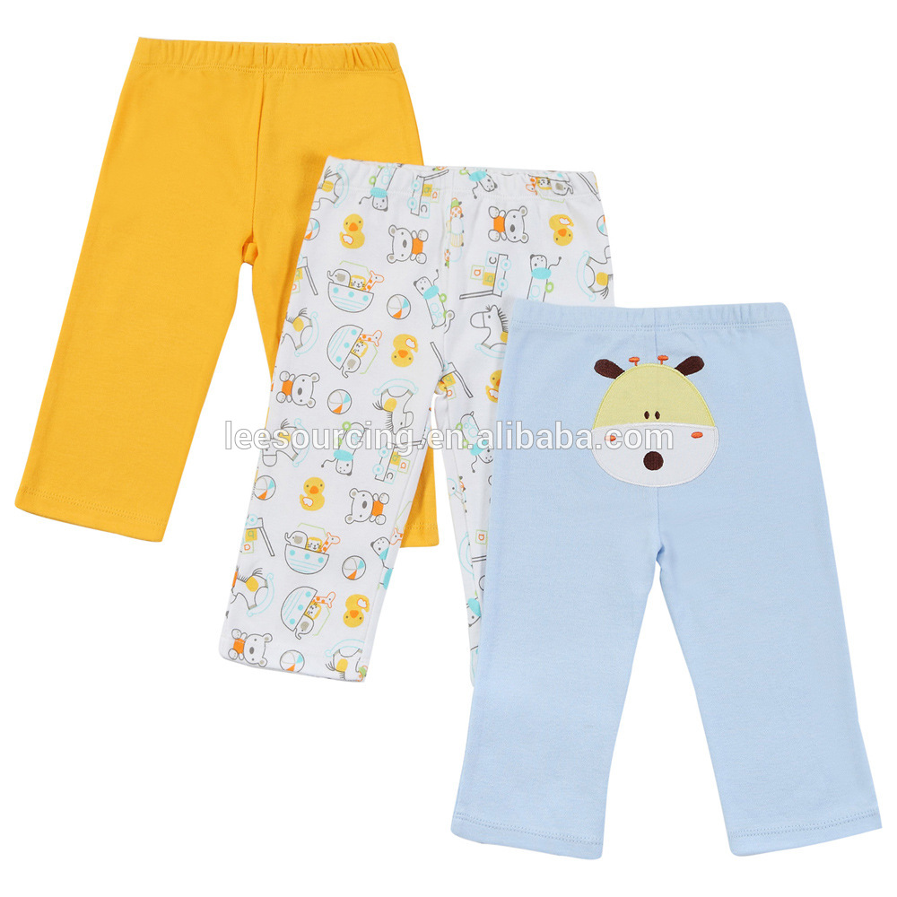 Dziecko 100% bawełniane spodnie legginsy ładny druk spodnie rozrywka niemowlę zużycie hurtownia odzieży dla dzieci