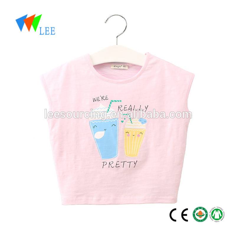 Wholesale baby girl custom print cotton t shirt