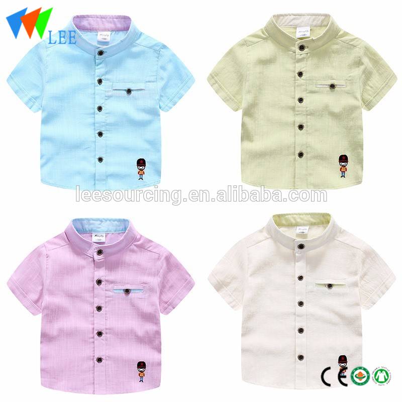 Wholesales Summer Kids boys solid color embroidery Polo T-shirt