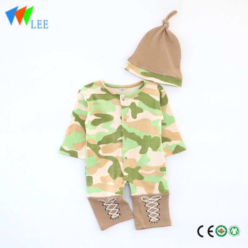 100% cotton comfortable baby romper long sleeve rompers camouflage
