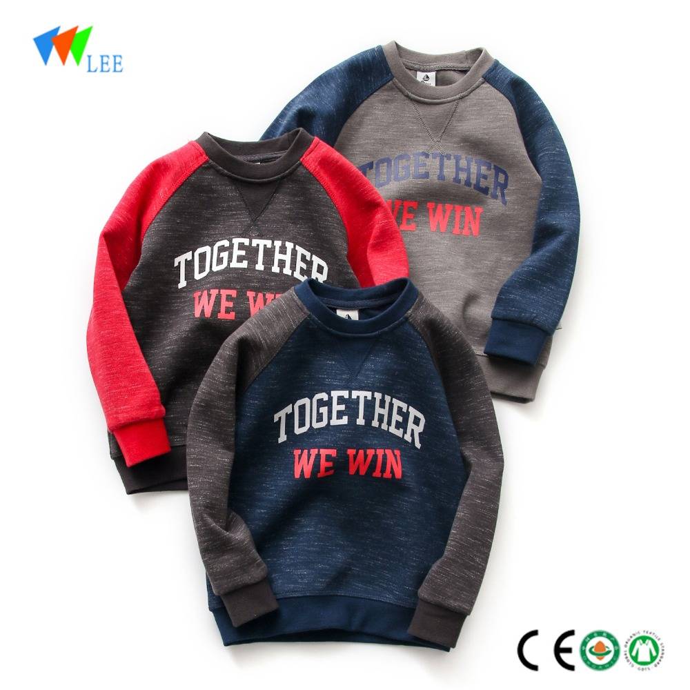 Top quality fashion design baby boy french terry sweatshirt cotton baby boys sweater wholesale