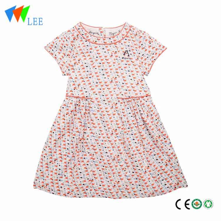 Fashion boutique girl's dress printed flower children casual dress