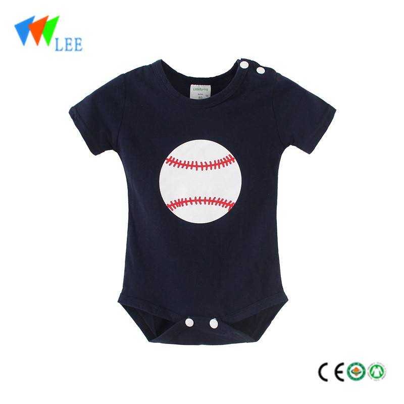 cotton short sleeve baby romper baseball boys clothes