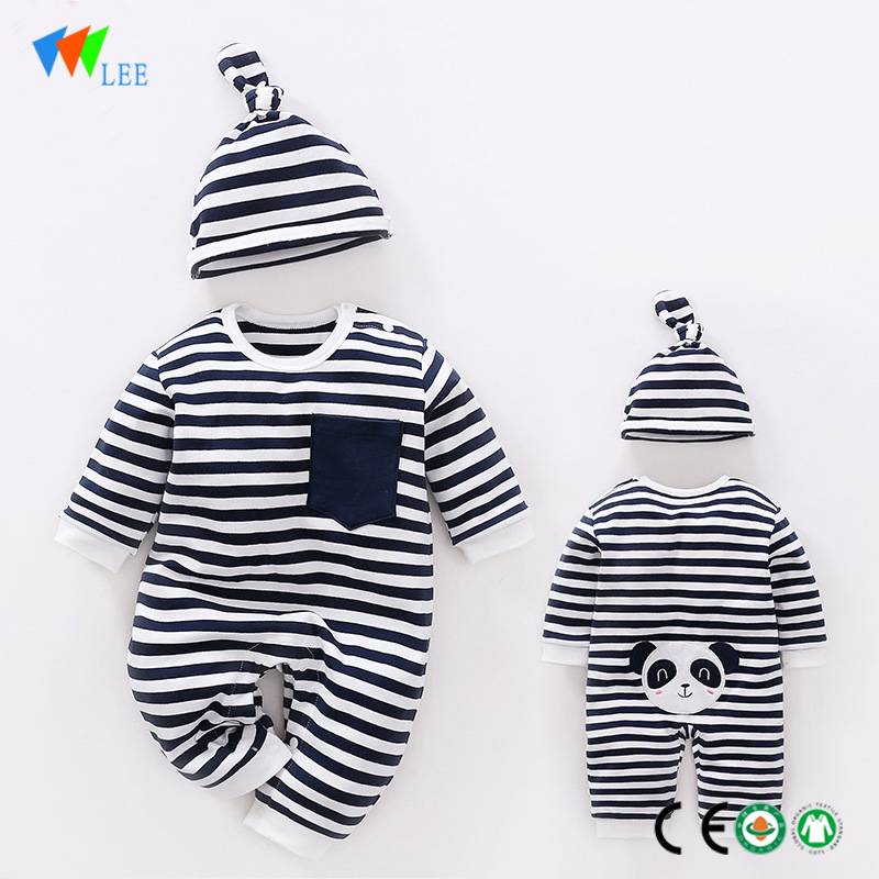 wholesale New fashions cotton long-sleeved suitable stripe soft baby romper