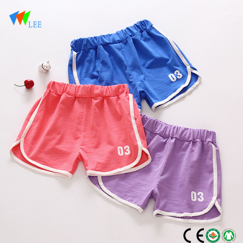 wholesale china manufacture fashion design summer beautiful sports girls baby simple shorts