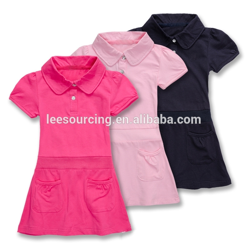 Best Price on Baby Footed Romper Set - Campus style baby polo collar cotton design baby girl summer dress – LeeSourcing
