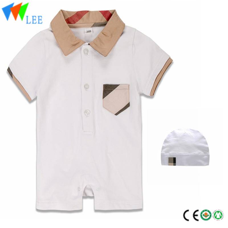 summer clothing small pocket witn buttons short sleeve t romper