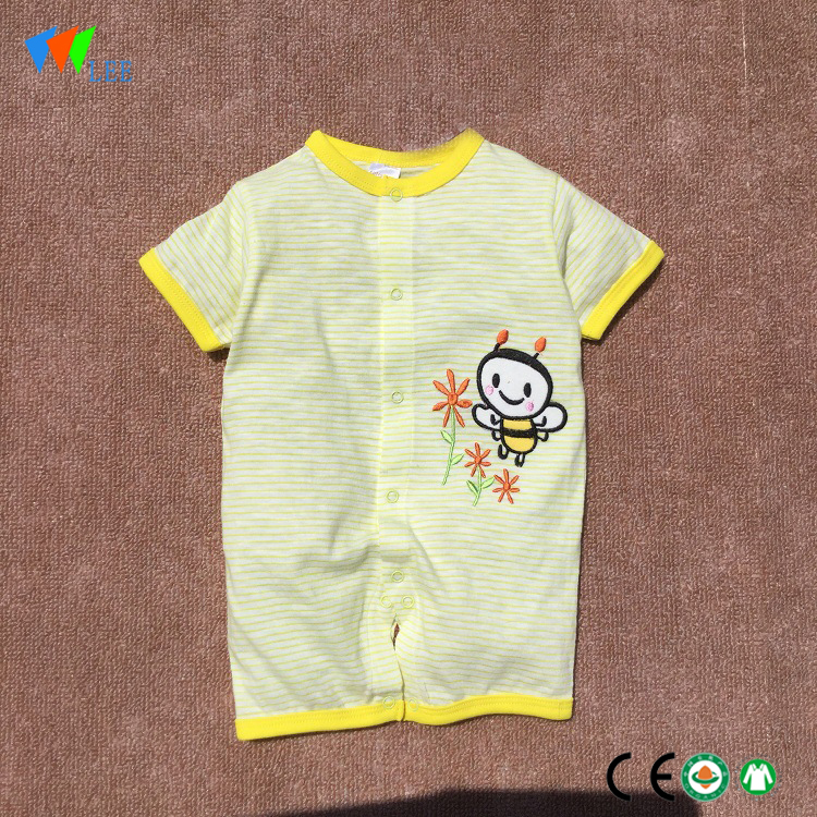 Китай произвежда нов стил лято бебешки дрехи органичен памук onesie новородено бебе деца едро гащеризон