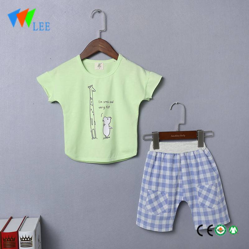 100% cotton babies suit baby boy's summer casual clothing sets printed lovely cartoon
