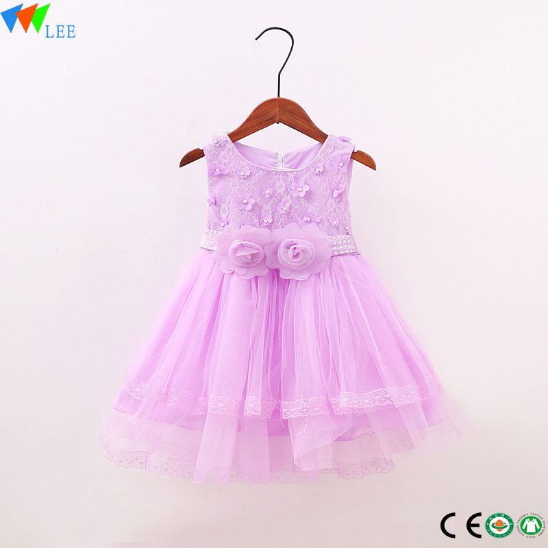 فستان جميل الرباط اللباس طفلة فستان الأميرة مطرزة حفلة عيد الميلاد