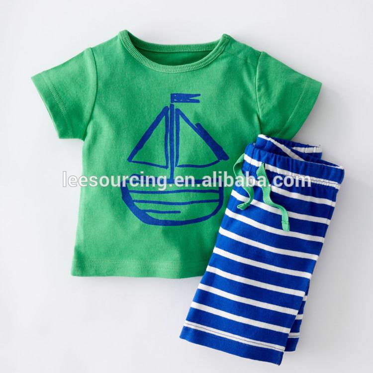 Factory Supply New Design Kid Shorts - Latest fashion boys short sleeve stripe children clothing set – LeeSourcing