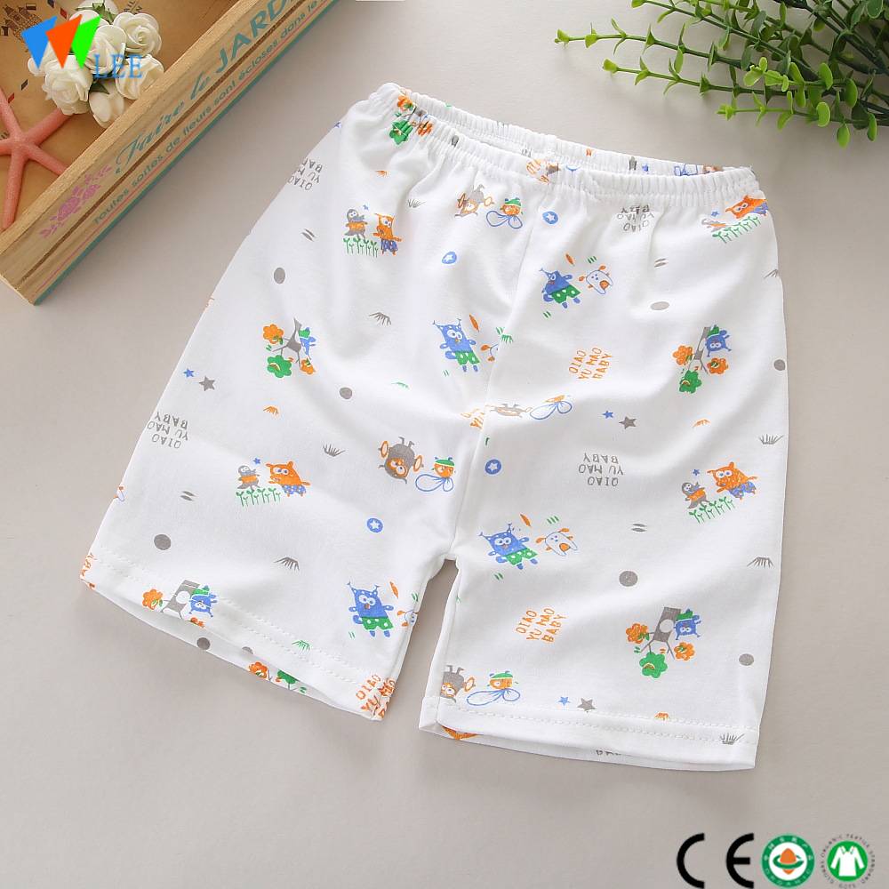 Китай произвежда нов дизайн лятото памук тънък удобни бебешки къси панталони момчета просто шорти печат