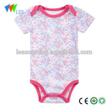 Wholesale newborn baby beautiful flowers clothing 100% cotton Infant soft romper bodysuit