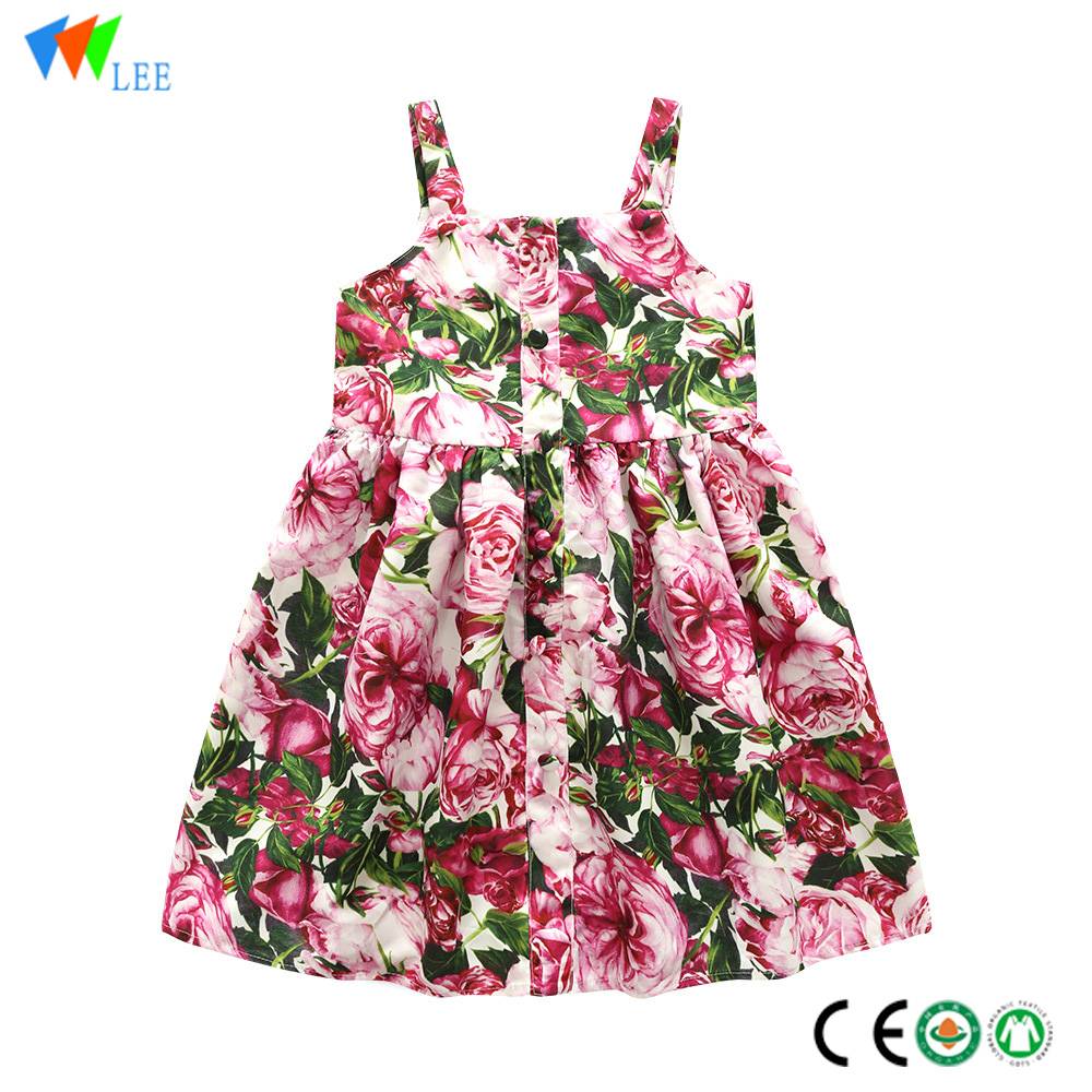 الصيف طفل بوتيك فستان من القطن المطبوع اللباس الجملة الأطفال القطن للفتيات