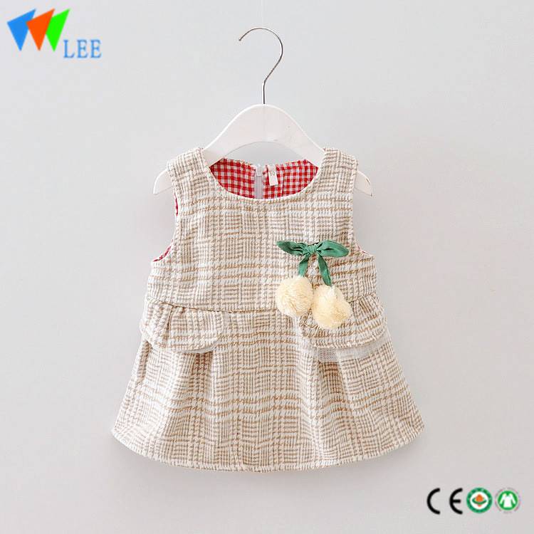 OEM/ODM Manufacturer Seersucker Romper - 100% organic cotton sleeveless grid plaid flower girl one piece dresses – LeeSourcing
