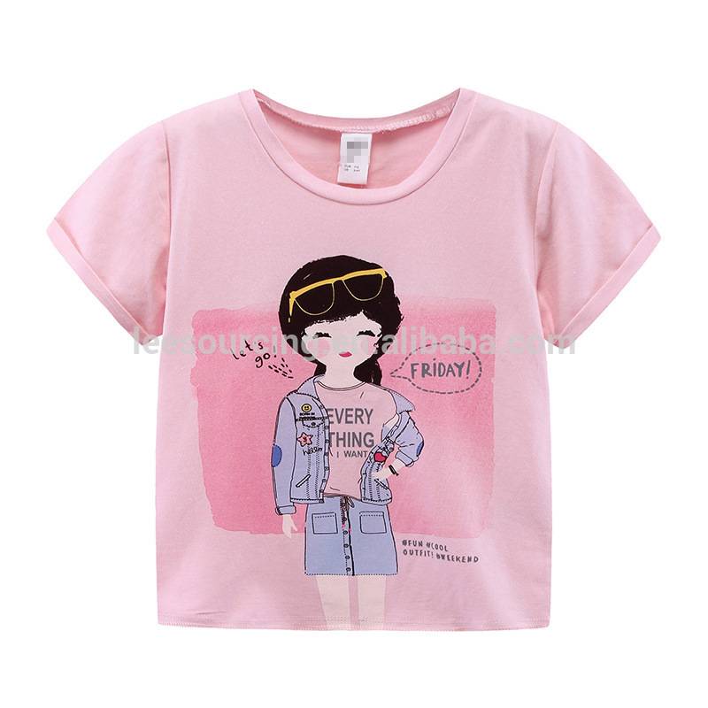 Newly Arrival Baby Coat Winter - Wholesale summer cotton printing kids girl short sleeve t shirts – LeeSourcing