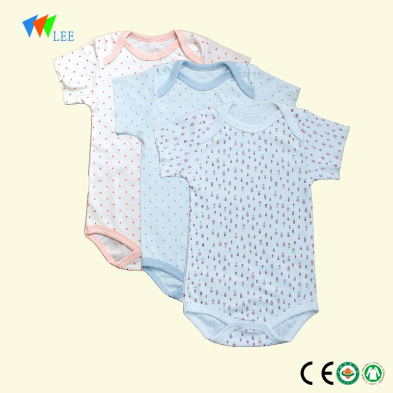 wholesale summer branded newborn fashion new infant romper organic cotton baby romper with flower