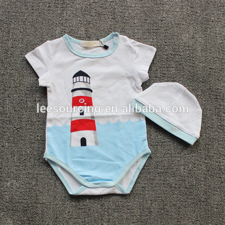 Summer baby cotton onesie custom printing infant clothes romper set