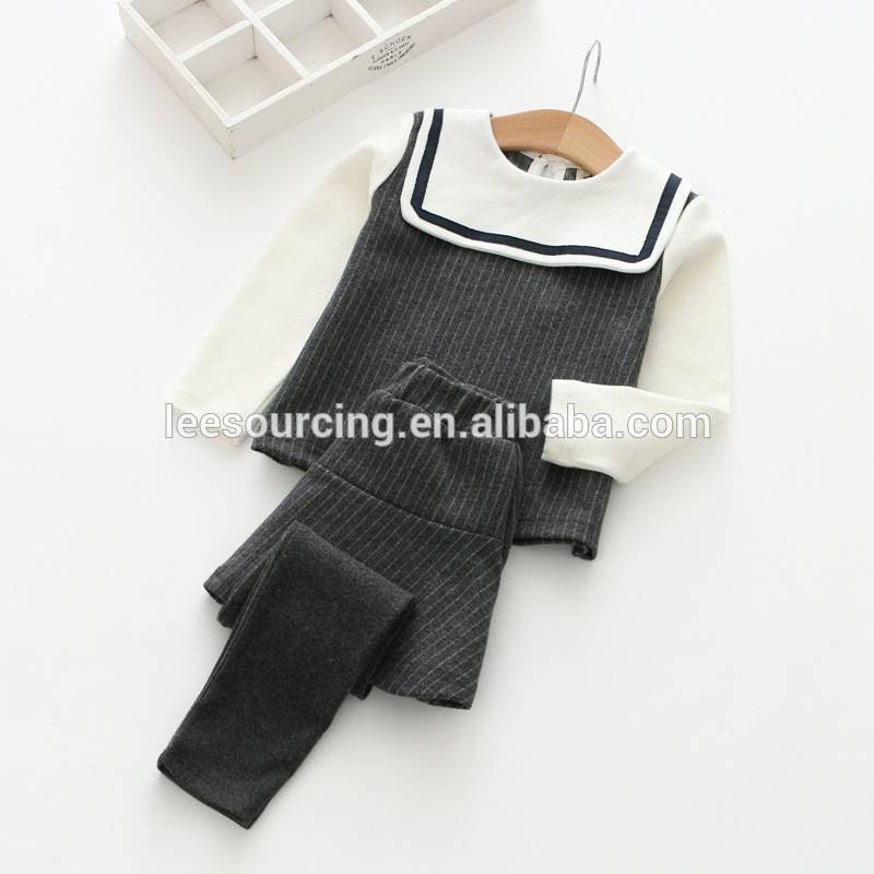 High quality cotton soft two pieces set casual girls boutique clothing set