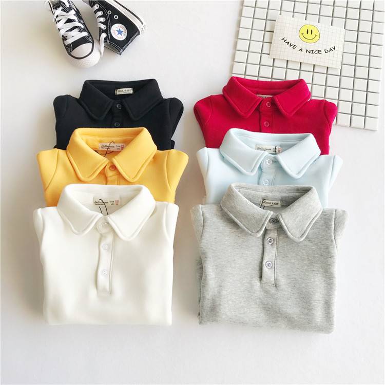 2018 best selling eco friendly cheap price custom brand long sleeve blank cotton kids polo shirts wholesale