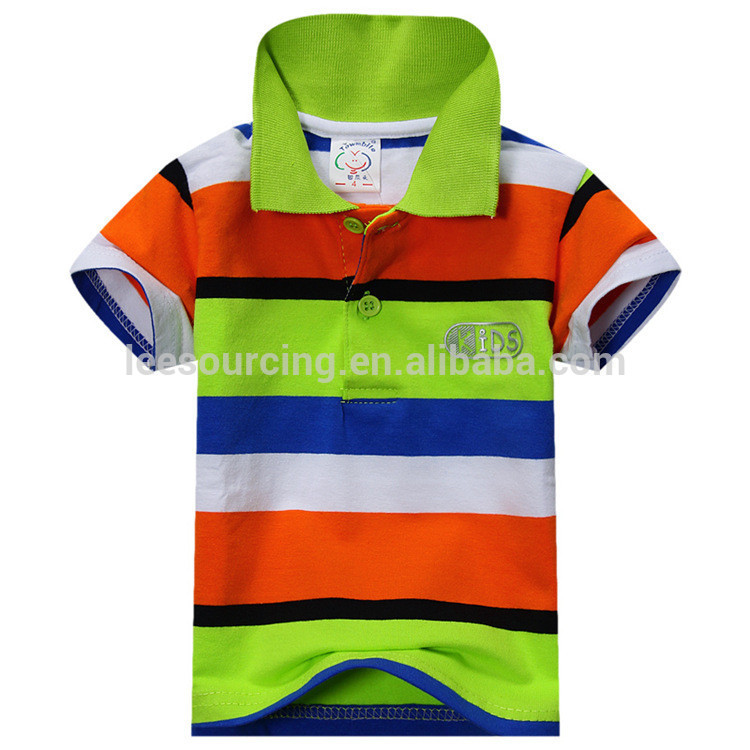 Großhandel Junge Baumwolle übersteigt Wear Polo Langarm-T-Shirt für Kinder