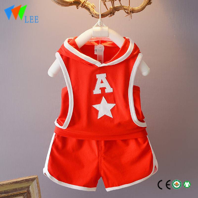 100% cotton babies suit waistcoat and shorts infant baby clothing sets sports style