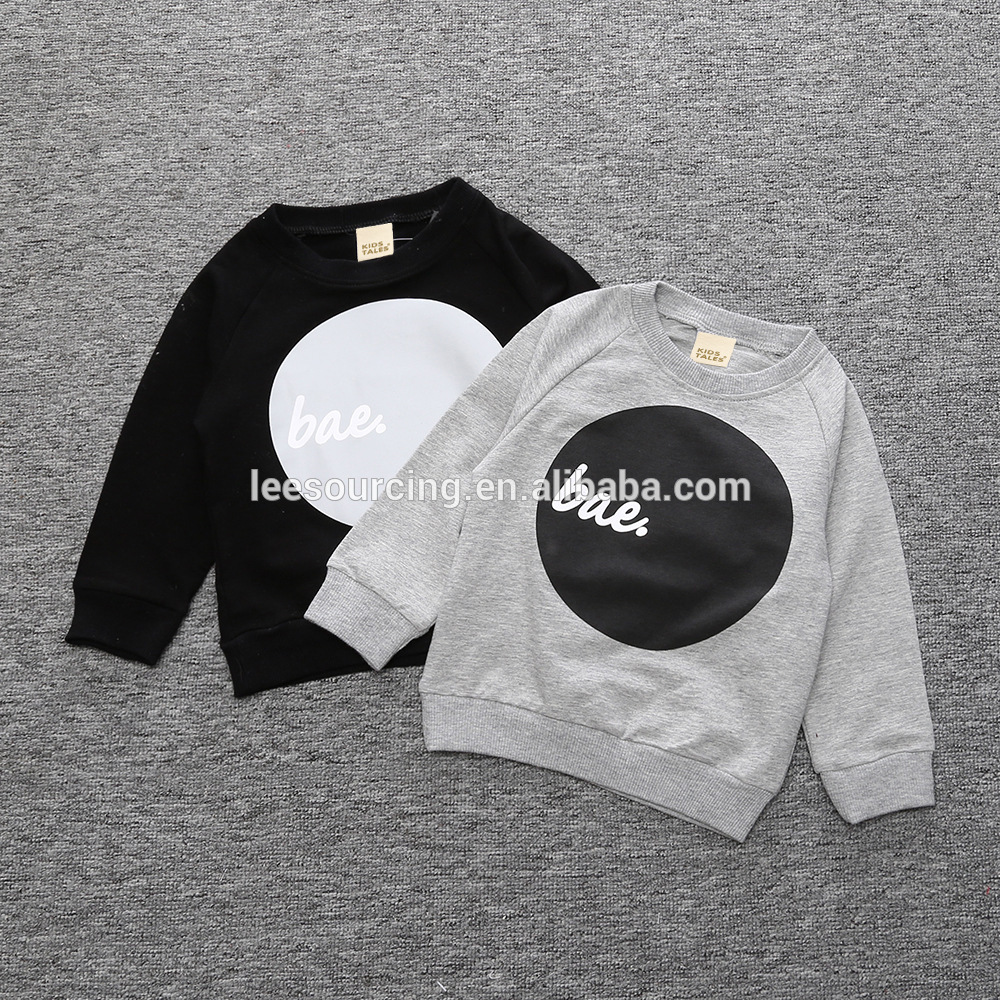 Fashion kids clothing wholesale spring new design baby boys round neck sweater designs