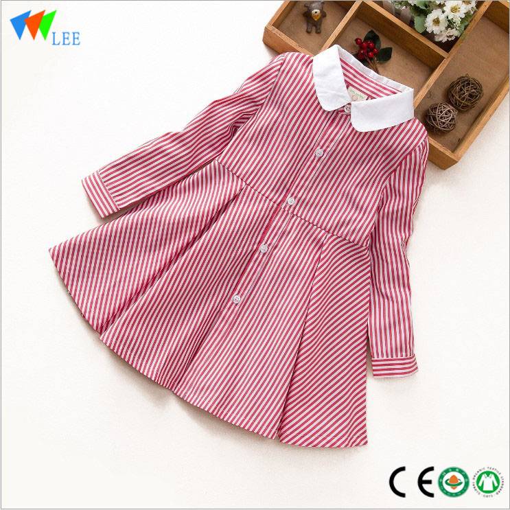 China Hersteller Schöne Streifen gedruckt Stil günstiges Preis Parteimädchenkleid Babykleid
