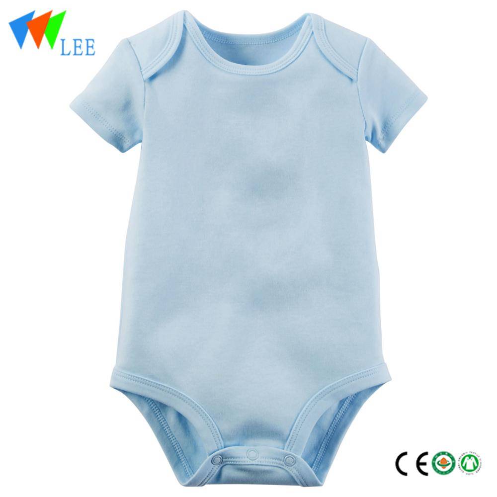 El nuevo 100% de bebé de algodón manga corta estilo para requisitos particulares mameluco