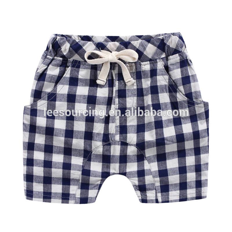 Wholesale summer cotton boy plaid cotton shorts