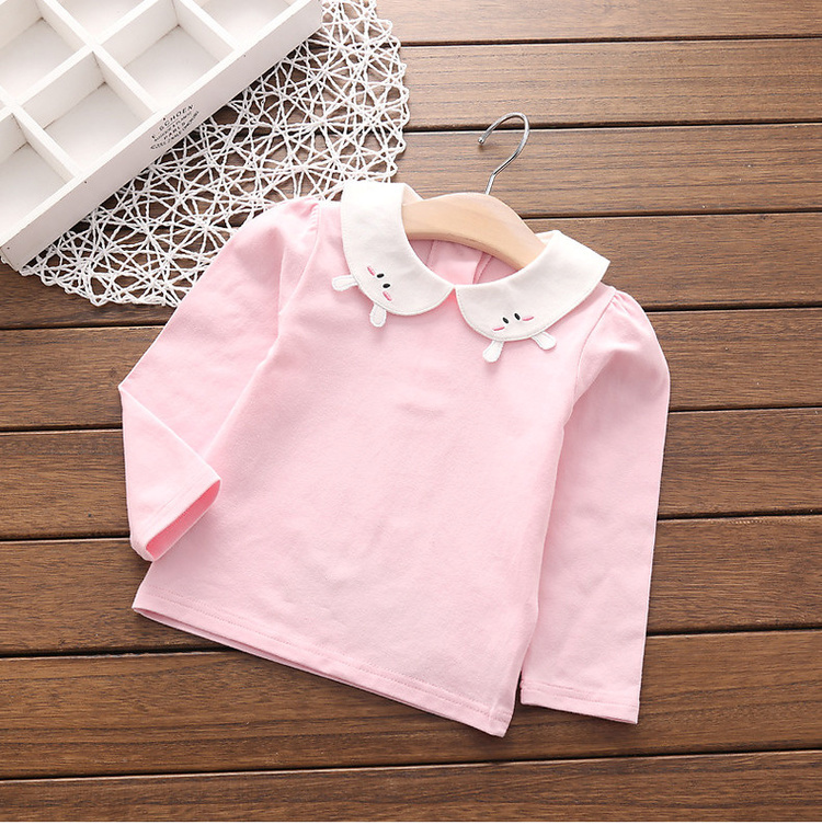 Gute Qualität Kinder leeres Shirt Rüsche aus 100% Baumwolle Kinder T-Shirt