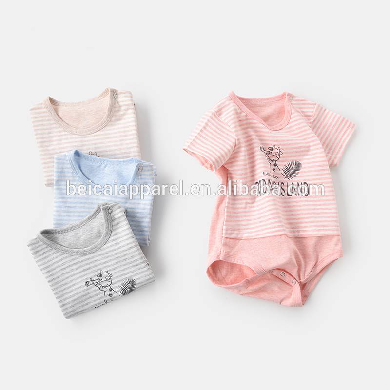 Wholesale short sleeve summer cotton baby clothes romper new born baby jumpsuits