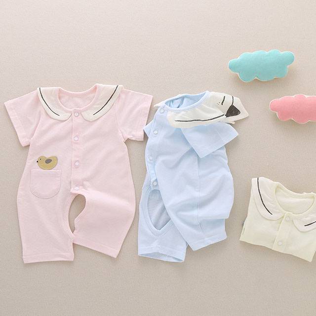 fashion wholesale short sleeve cotton plain baby rompers