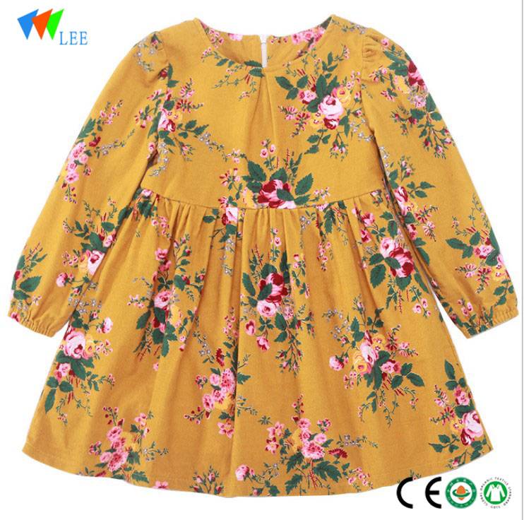 Floral printed new tyle popular dress baby girl cotton vest dress