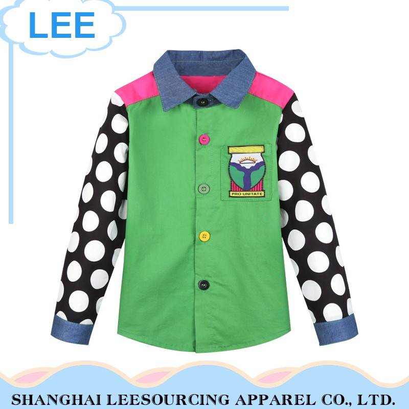 Latest Design Green Casual Outerwear Baby Boy Cotton Shirts