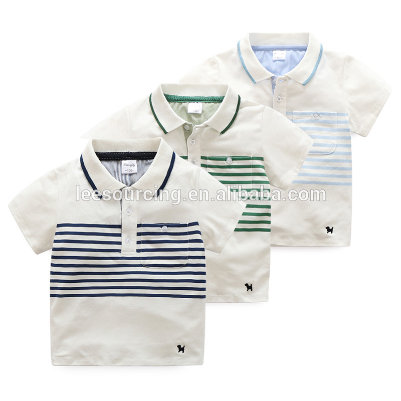 New fashion summer short sleeve stripe kids boy polo t shirt