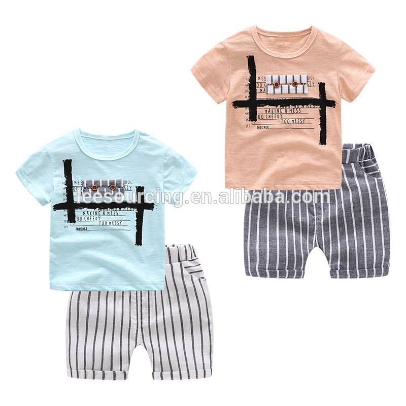 Wholesale quality short sleeves little boy clothes suit kids clothes clothing set