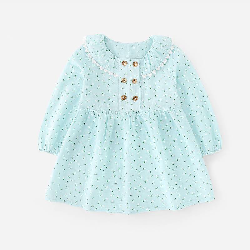 Fashion casual design printed baby dresses for girls of 10 years old