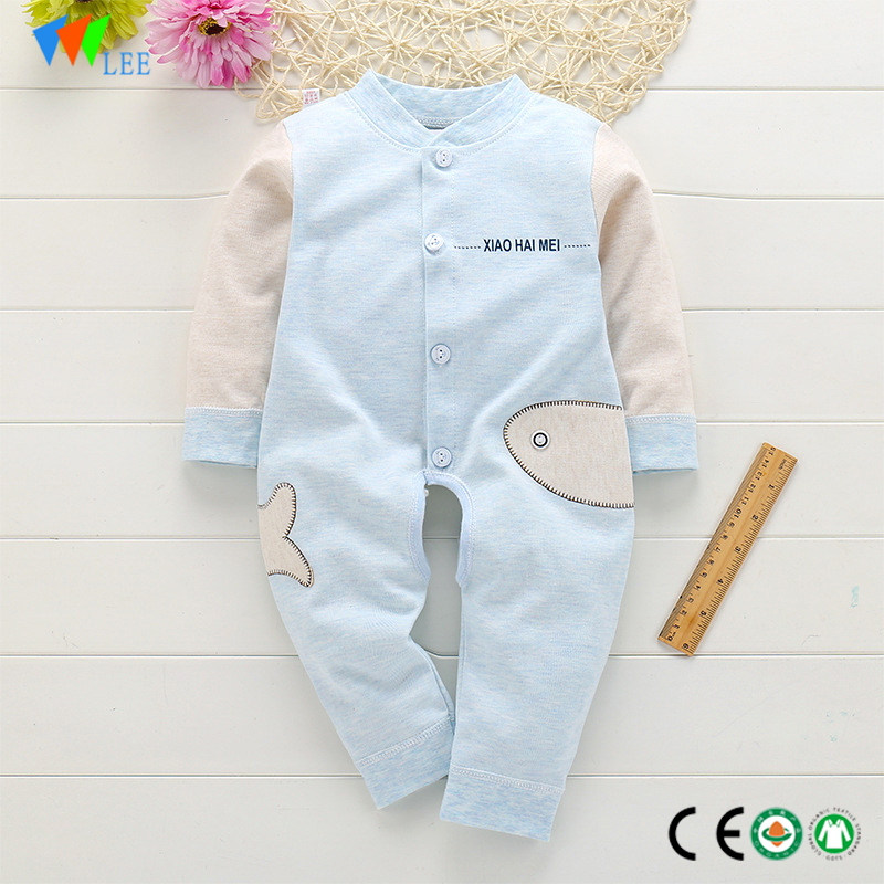 нов стил Китай производство бебешки дрехи 100% органичен памук обикновен onesie новородено деца едро гащеризон