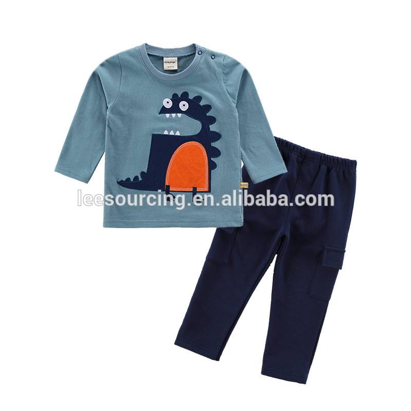 Spring style animal pattern long sleeve kids clothes set