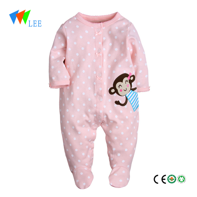 Wholesale full printing footed one piece clothes romper baby carter