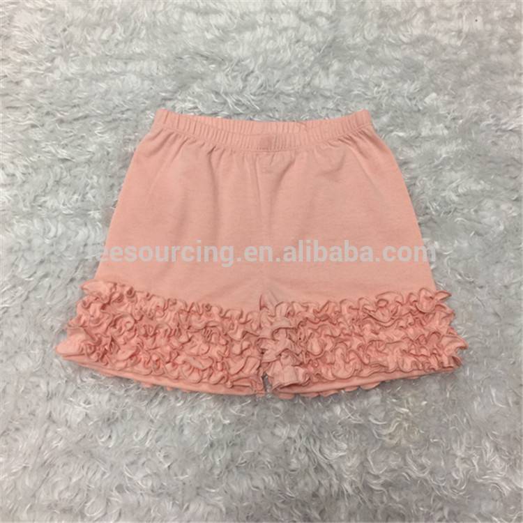Wholesale Boutique Cotton Solid Ruffle Leggings Girls Ruffle Baby Pants Featured Image