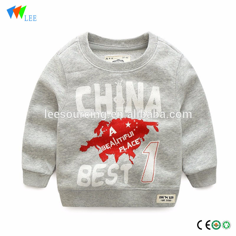 Wholesale letter printing pattern cotton round neck baby boy sweater design Featured Image