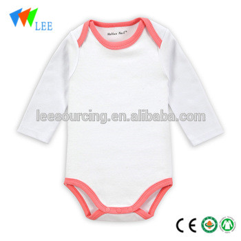 New Arrival China Christmas Girls Outfits - Wholesale newborn baby white long sleeve clothes 100% cotton baby romper bodysuit – LeeSourcing