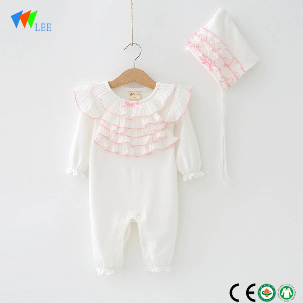 Yeni modası yaz uzun kollu kız bebek güzel romper toptan bebek kıyafetleri